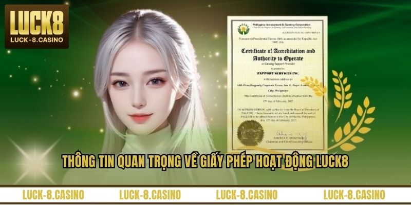 Giấy Phép Hoạt Động LUCK8 - Chứng Chỉ Uy Tín Hàng Đầu