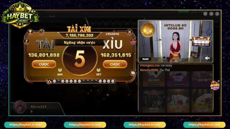 Choi Tài Xỉu Live HayBet Cược Trực Tiếp Với Dealer Xinh Đẹp